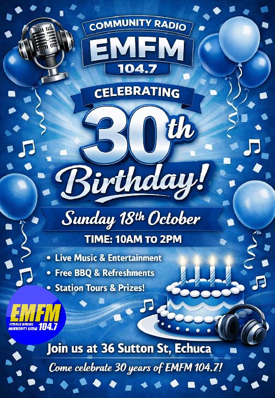 Blue 30 birthday flyer 